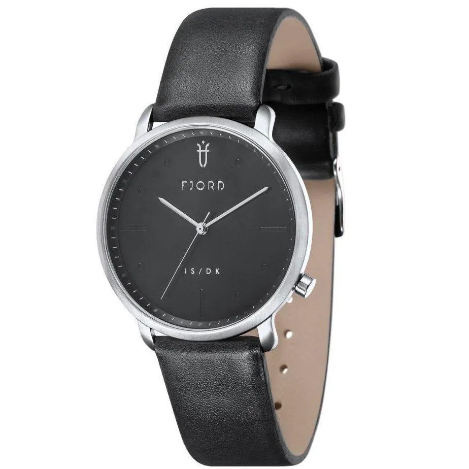 FJORD Erik Black Leather Watch - FJ-3031-05