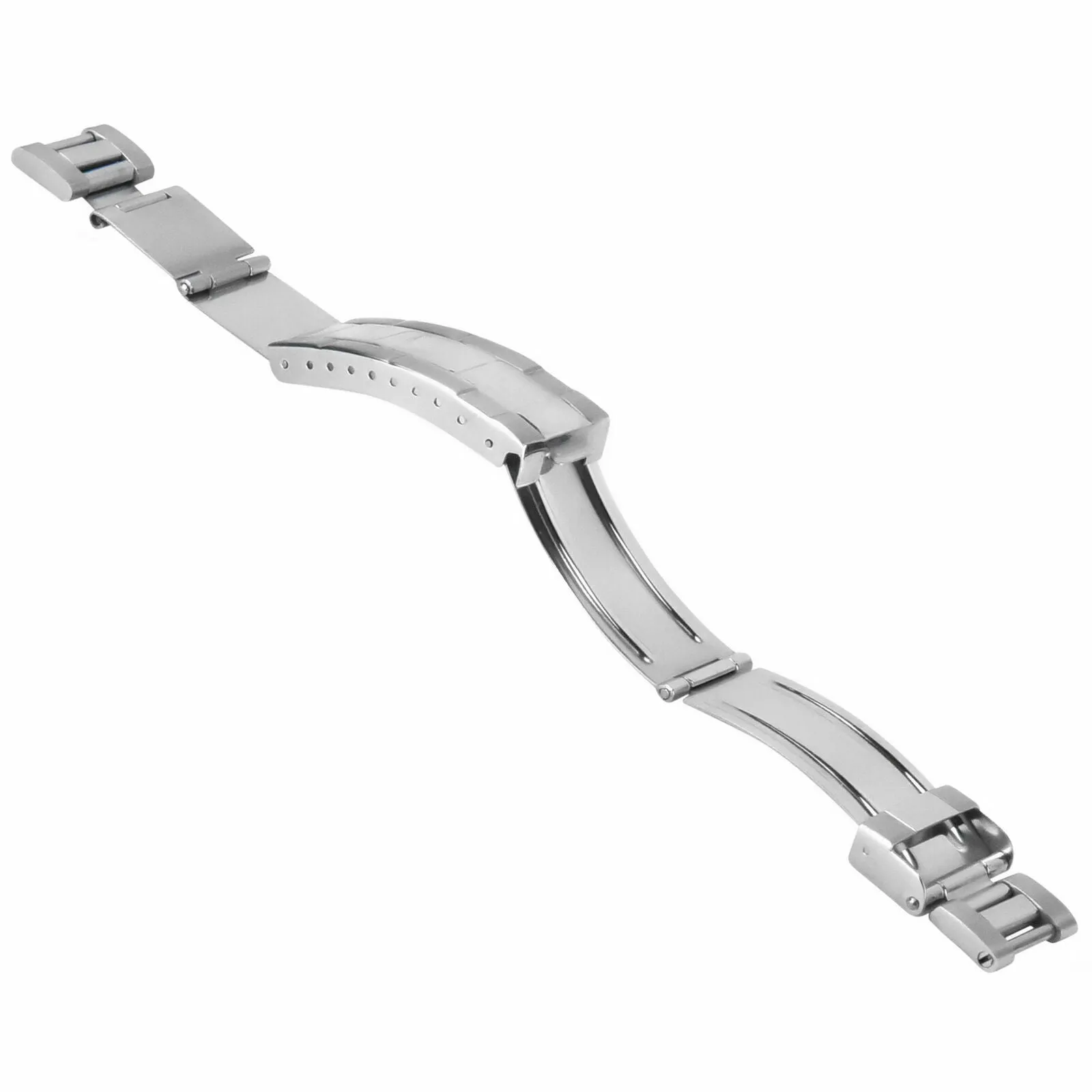 FLIP LOCK CLASP DIVER EXTENSION BUCKLE FOR ROLEX GMT OYSTER WATCH BAND SHINY /CE