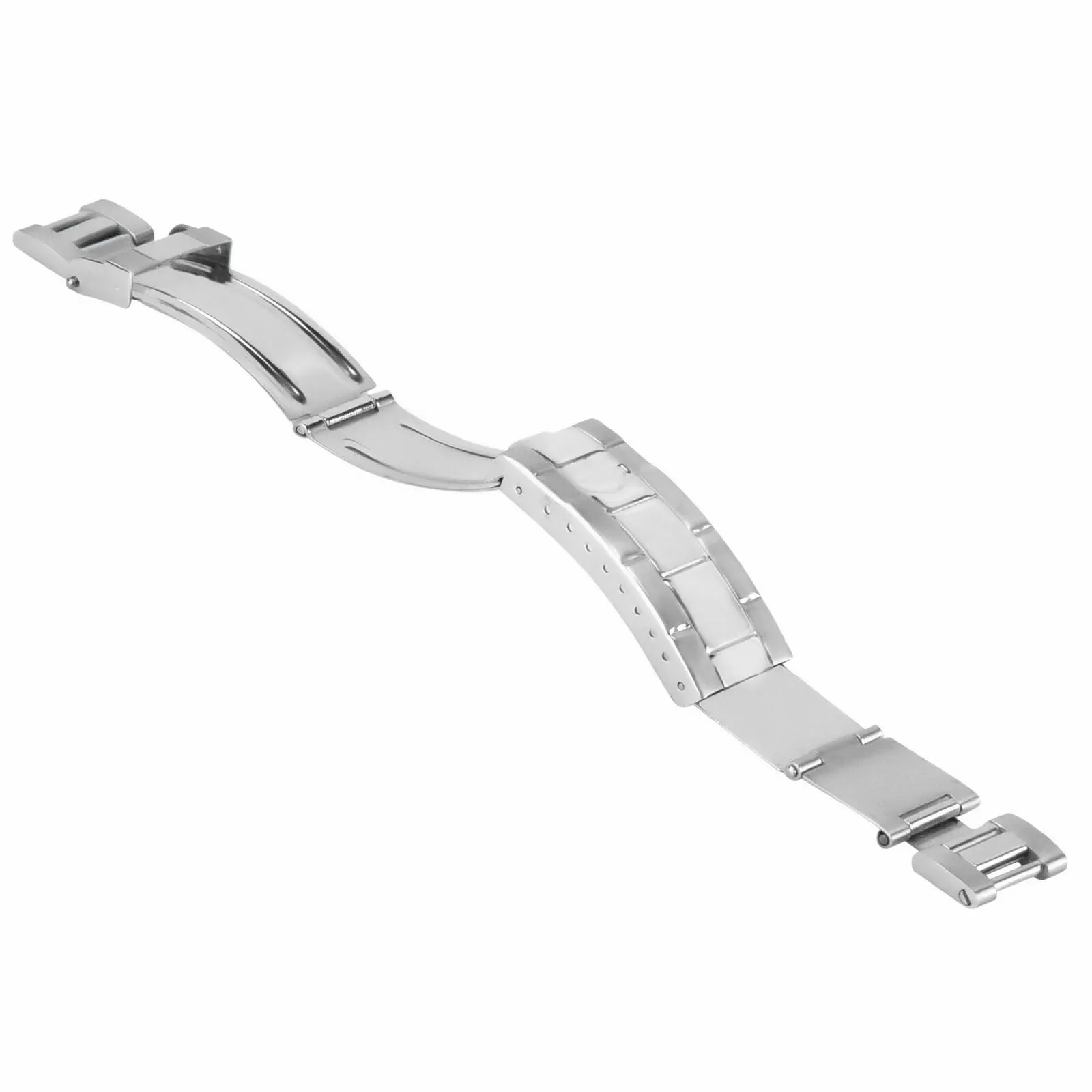 FLIP LOCK CLASP DIVER EXTENSION BUCKLE FOR ROLEX GMT OYSTER WATCH BAND SHINY /CE