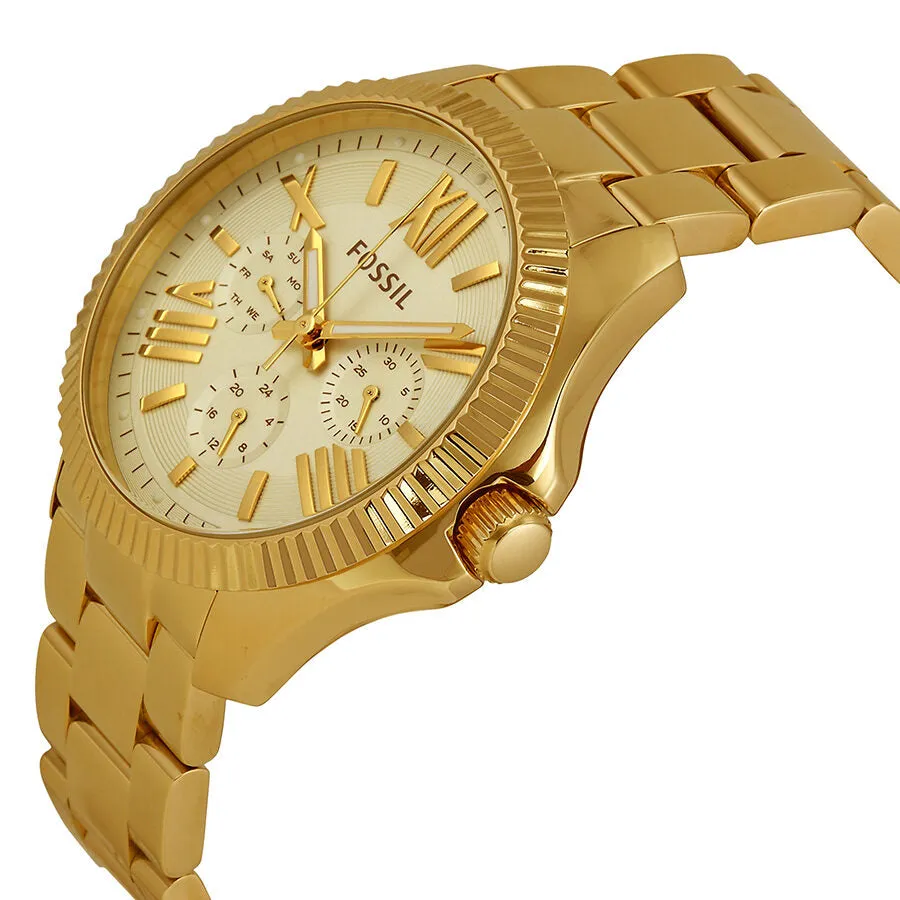 Fossil Ceclie Multi-Function Champagne Dial Gold Steel Ladies Watch AM4570