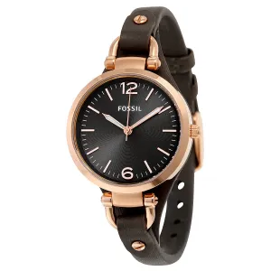 Fossil Georgia Grey Dial Grey Leather Ladies Watch ES3077 Fossil Georgia Grey Dial Grey Leather Ladies Watch ES3077