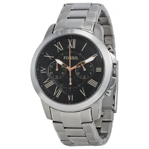 Fossil Grant Chronograph Black Dial Stainless Steel Men's Watch FS4994