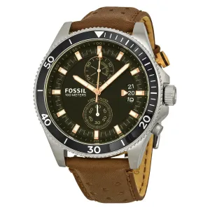 Fossil Wakefield Chronograph Black Dial Brown Leather Men's Watch CH2944