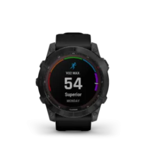 Garmin fēnix® 7X – Sapphire Solar Edition, Black DLC Titanium with Black Band