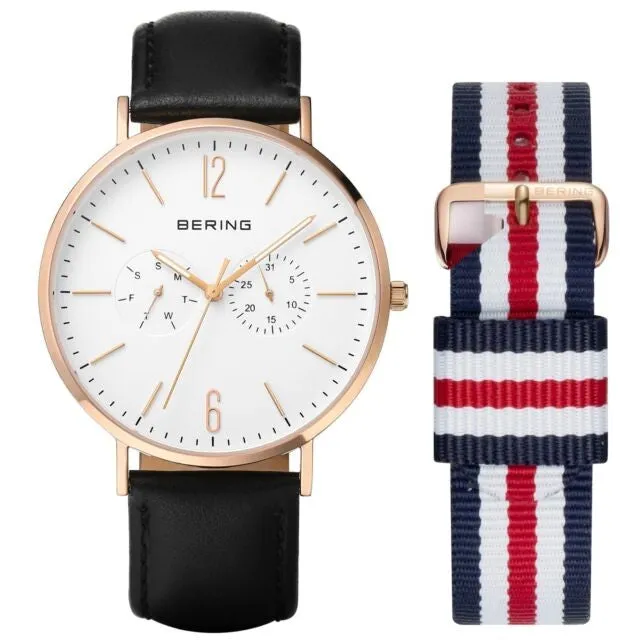 Gentlemen's Bering Classic 40mm PVD Stainless Steel Quartz Double Strap Watch, 14240-464