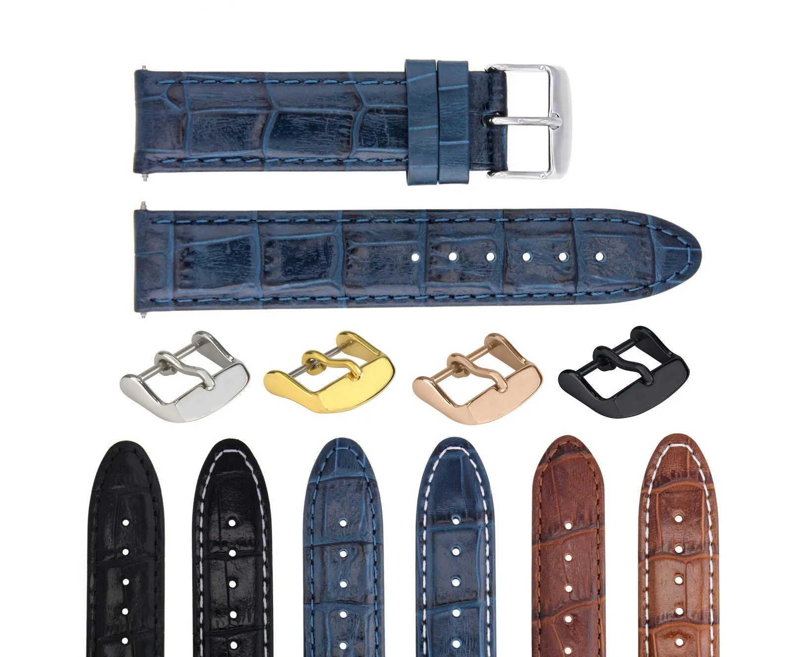 GENUINE LEATHER WATCH BAND STRAP FOR OMEGA WATCH 22 - MM