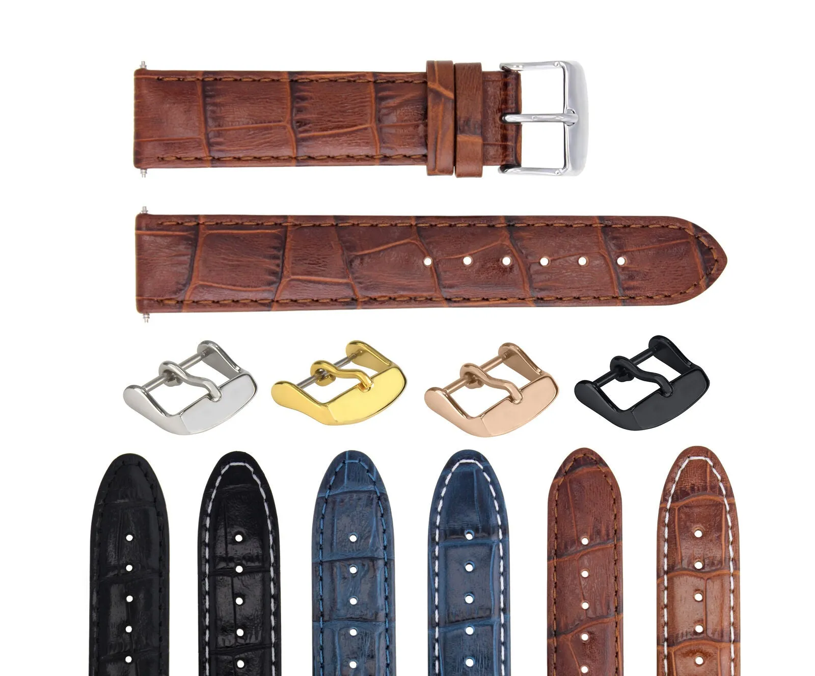 GENUINE LEATHER WATCH BAND STRAP FOR OMEGA WATCH 22 - MM