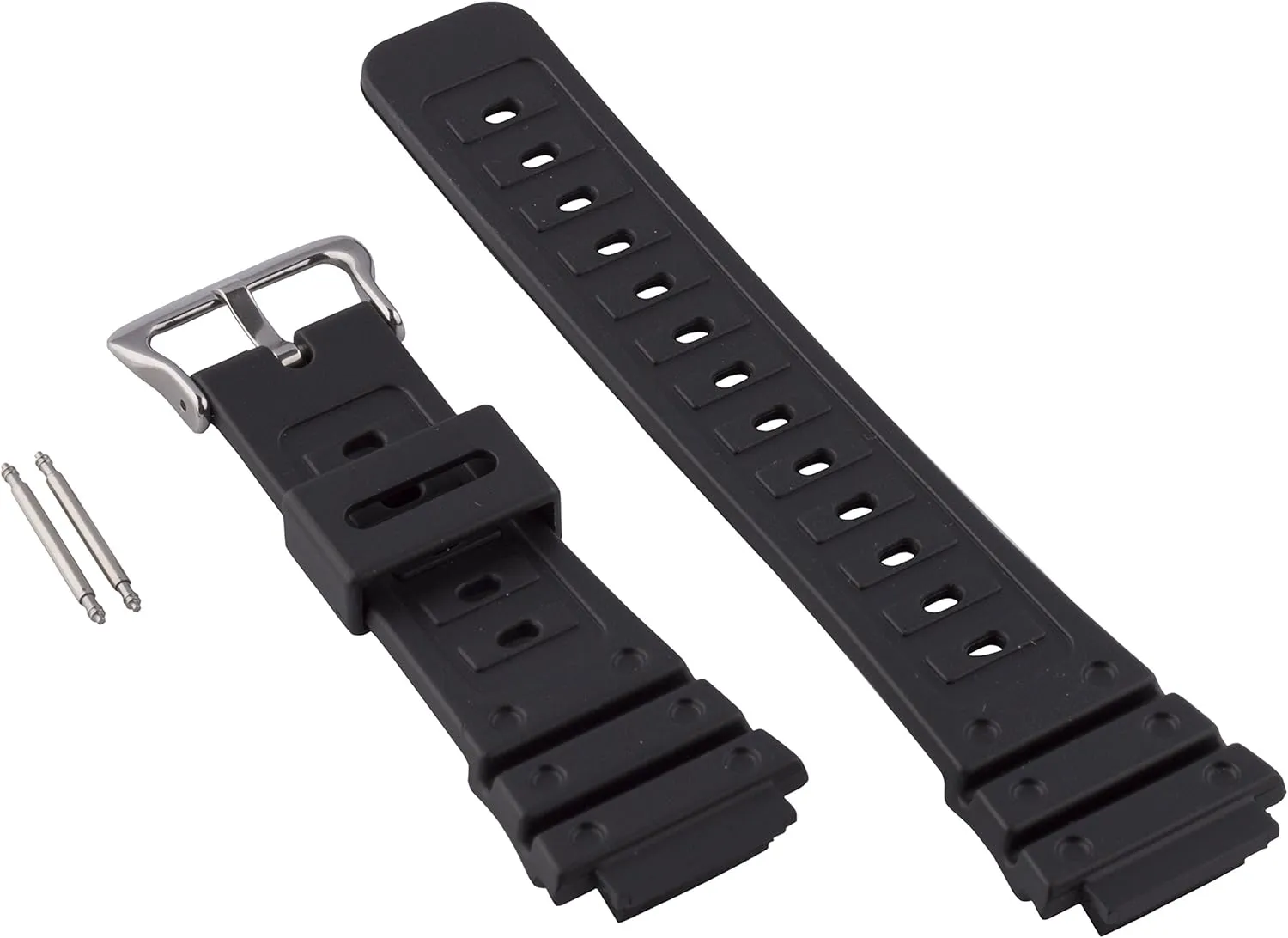 Gilden 18mm Black Polyurethane Long Watch Strap 017280, fits Casio G-Shock watches
