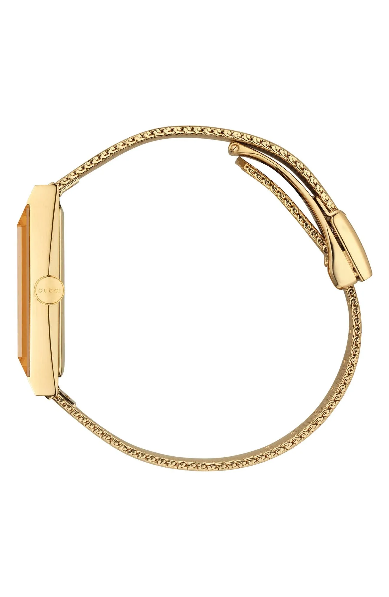 Gucci YA147410 G-Frame Gold Mesh Strap Women Watches