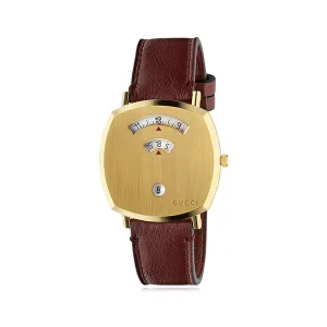 Gucci YA157411 Grip Leather Strap Watch, 38mm Women Watches Lexor Miami