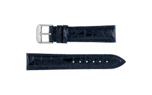 Hadley-Roma Women's Navy Shiny Genuine Alligator Watch Strap