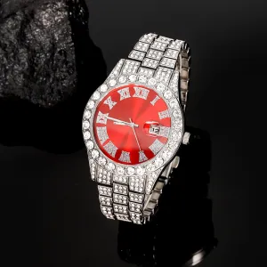 Hip Hop Full Mens Iced Out  Watches Luxury Date Quartz Wrist Watches