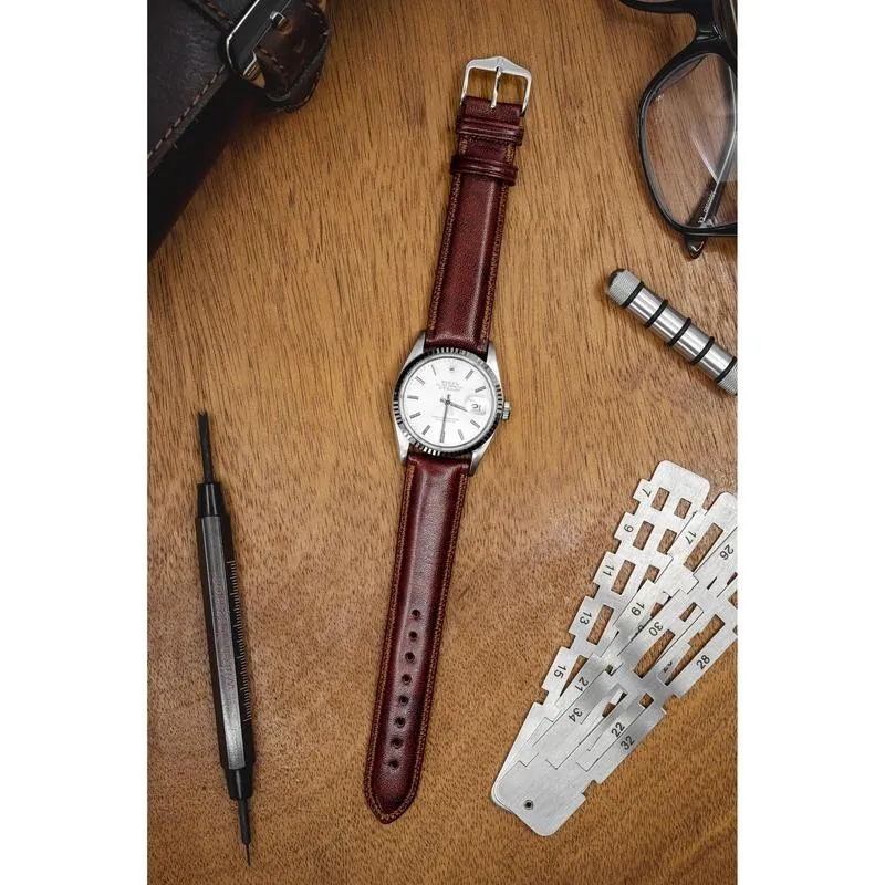 Hirsch ASCOT English Leather Watch Strap in GOLD BROWN