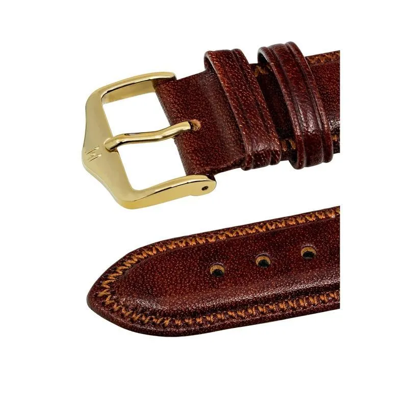 Hirsch ASCOT English Leather Watch Strap in GOLD BROWN