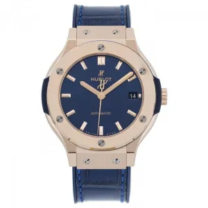 Hublot Classic Fusion Blue Sunray Dial 18k Rose Gold Automatic Men's Watch 565.OX.7180.LR