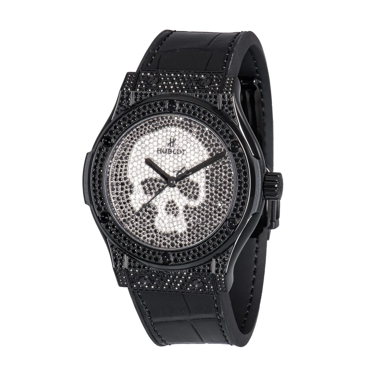 Hublot Classic Fusion Skull Full Pave Automatic Diamond Men's Watch 542.ND.9100.LR.1700.SKULL
