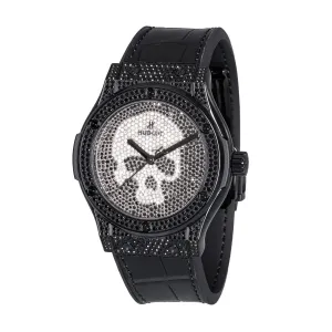 Hublot Classic Fusion Skull Full Pave Automatic Diamond Men's Watch 542.ND.9100.LR.1700.SKULL