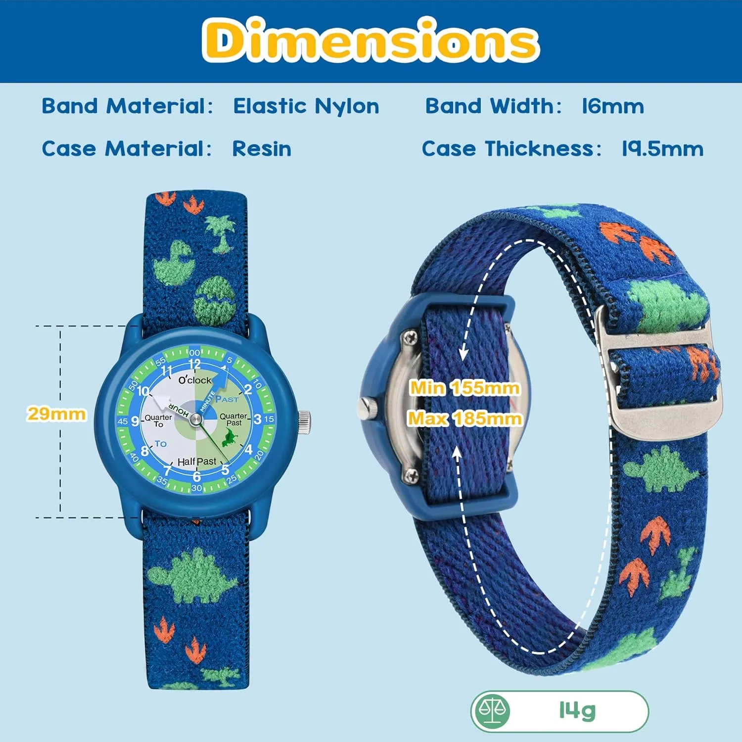 Kids Analog Watches for Girls Boys with Soft Elastic Fabric Strap, Learning Time Waterproof Watch for Ages 3-12 Kids, Gift for Toddler Children
