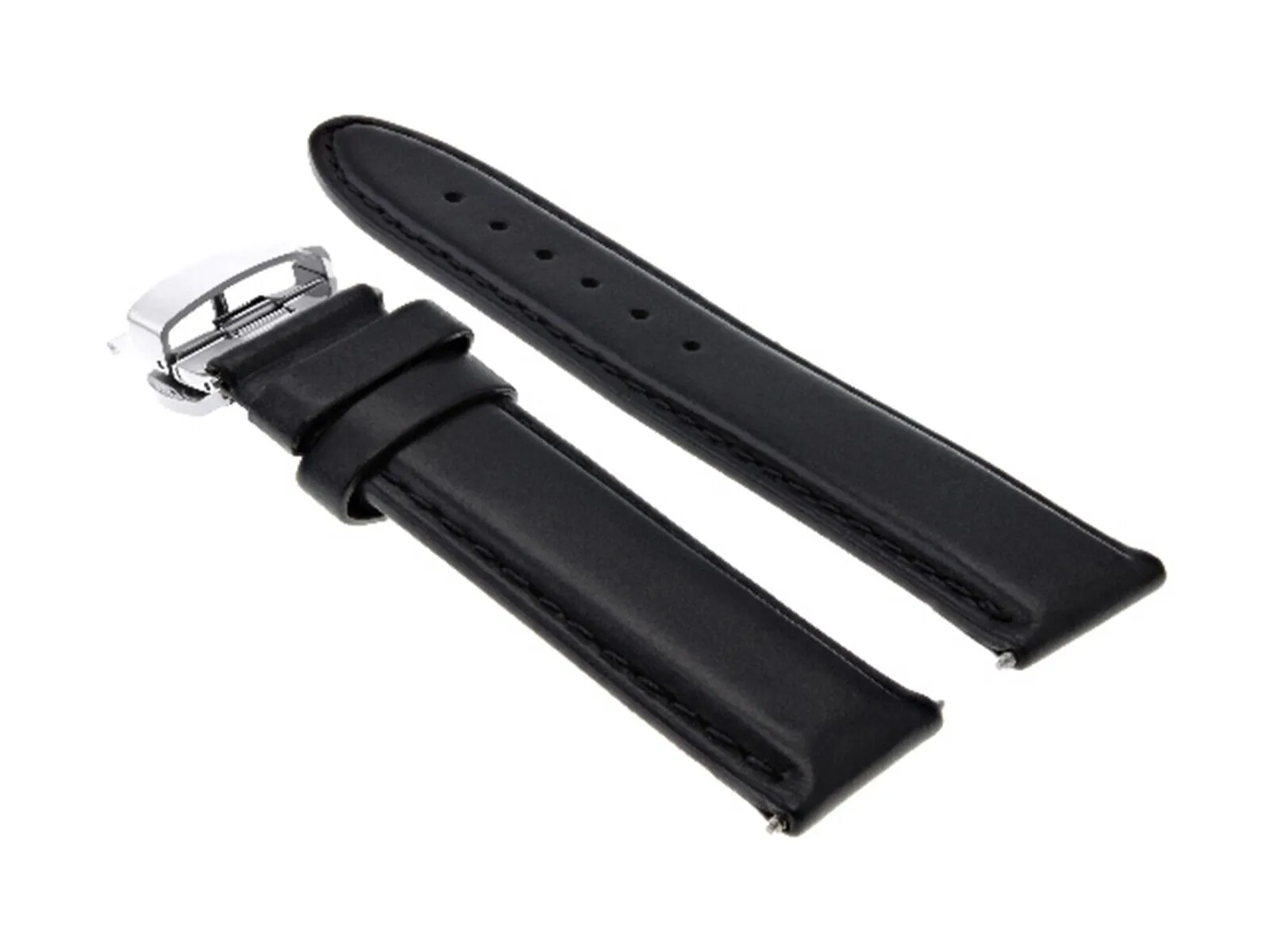 LEATHER BAND STRAP SMOOTH DEPLOYMENT CLASP FOR U-BOAT - 22MM