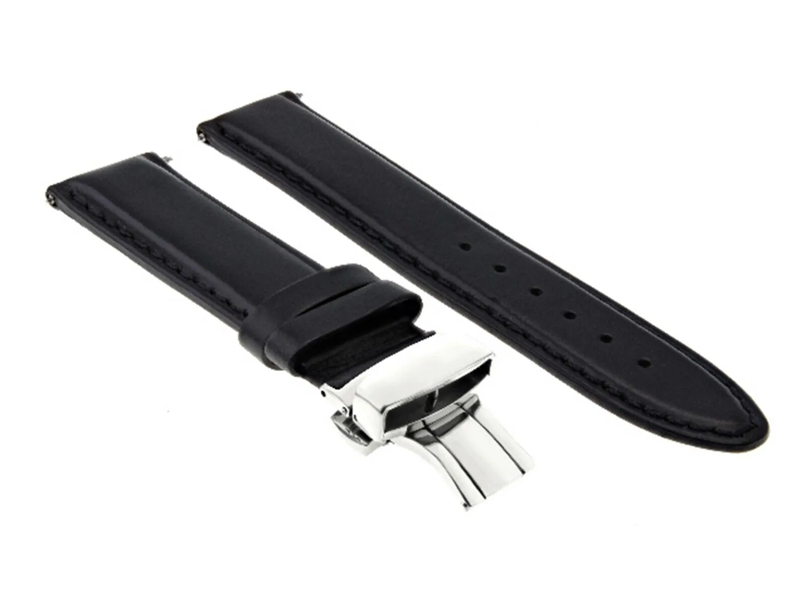 LEATHER BAND STRAP SMOOTH DEPLOYMENT CLASP FOR U-BOAT - 22MM