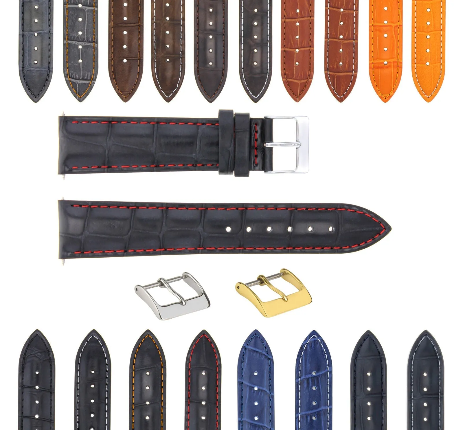 LEATHER WATCH BAND STRAP FOR WATCH FITS ANY BRAND - 22 MM