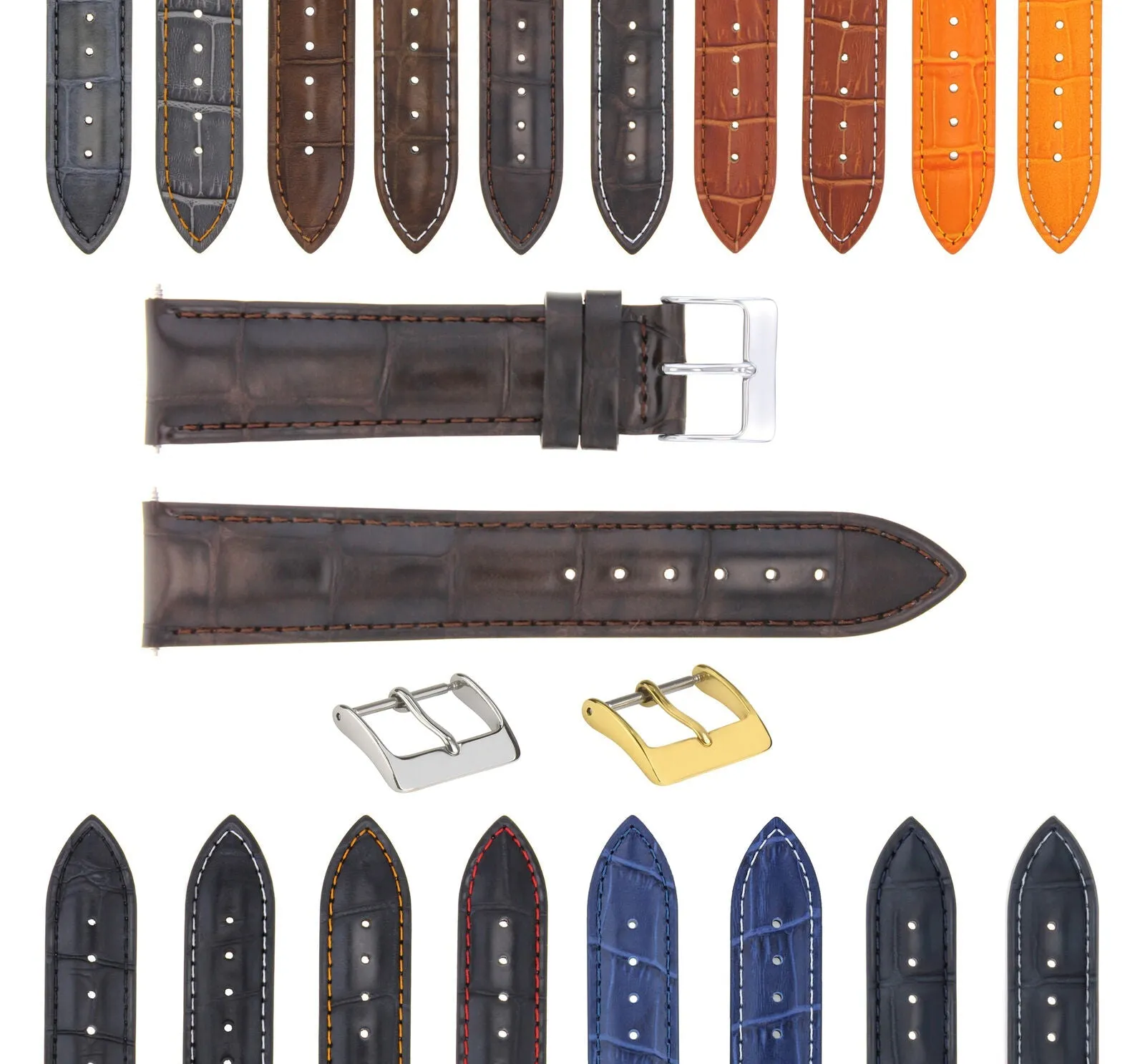 LEATHER WATCH BAND STRAP FOR WATCH FITS ANY BRAND - 22 MM