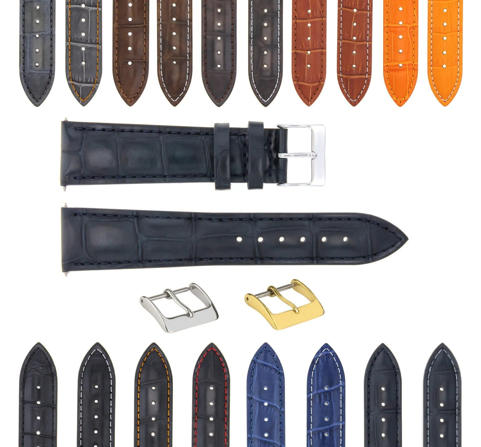 LEATHER WATCH BAND STRAP FOR WATCH FITS ANY BRAND - 22 MM