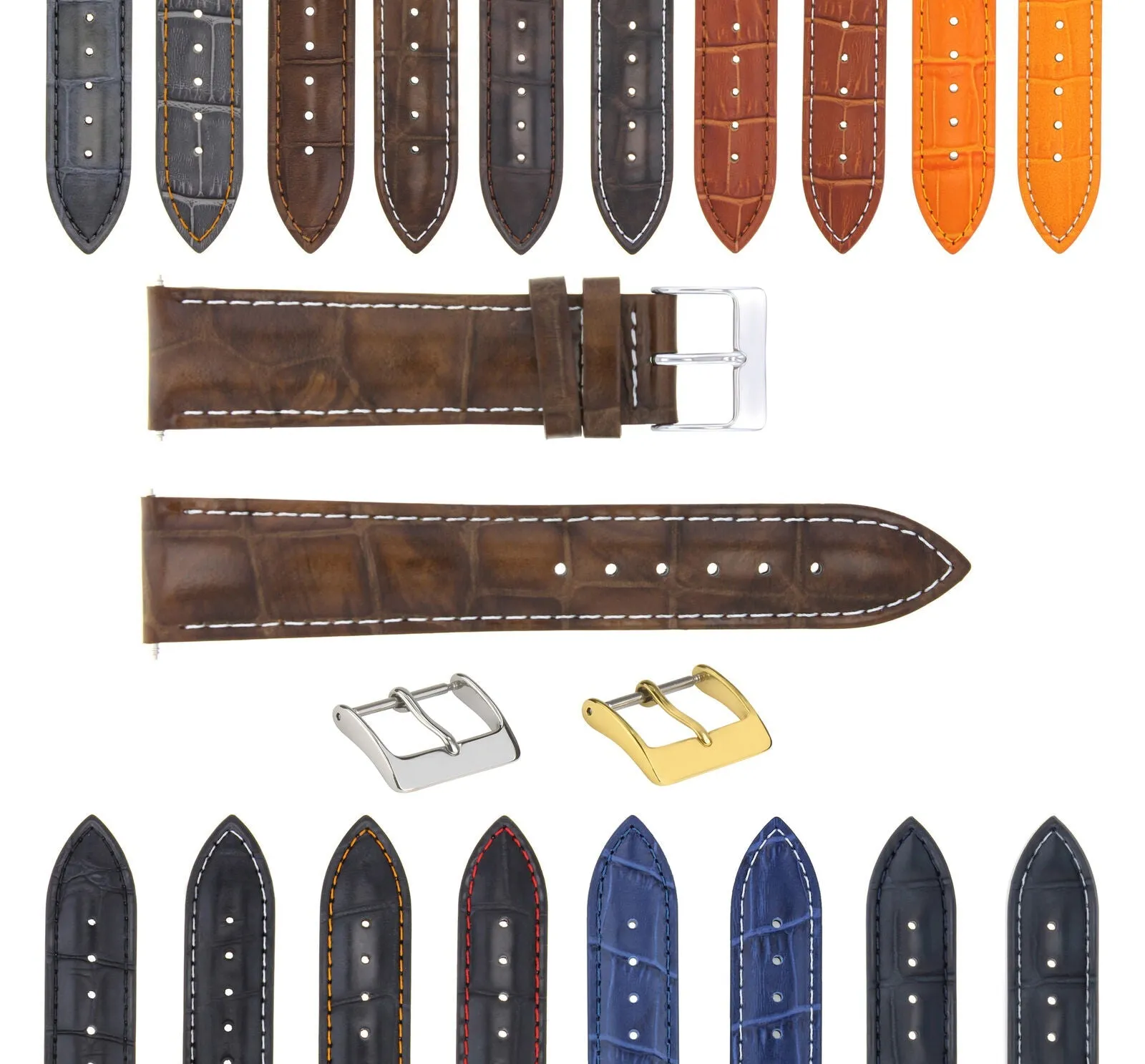 LEATHER WATCH BAND STRAP FOR WATCH FITS ANY BRAND - 22 MM