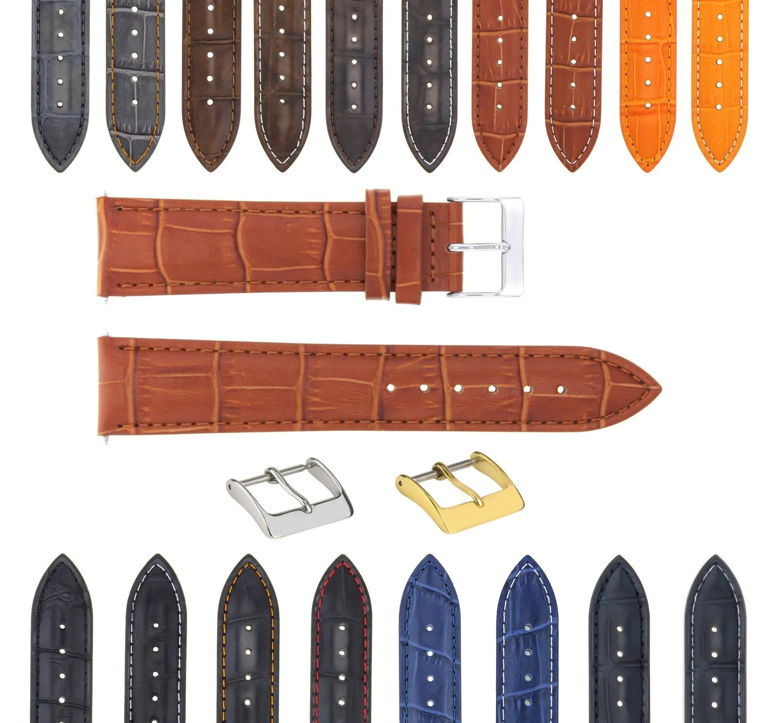 LEATHER WATCH BAND STRAP FOR WATCH FITS ANY BRAND - 22 MM