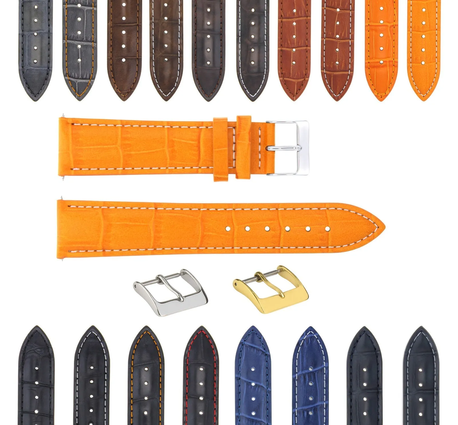 LEATHER WATCH BAND STRAP FOR WATCH FITS ANY BRAND - 22 MM