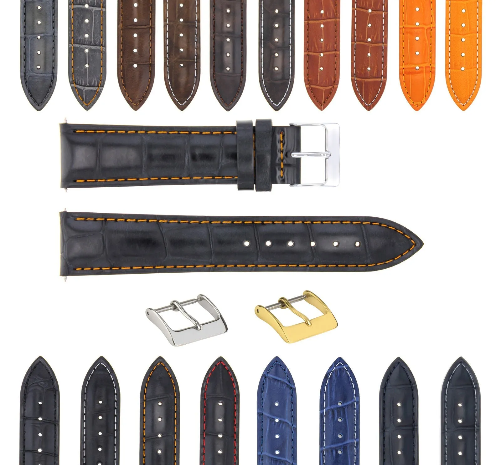 LEATHER WATCH BAND STRAP FOR WATCH FITS ANY BRAND - 22 MM