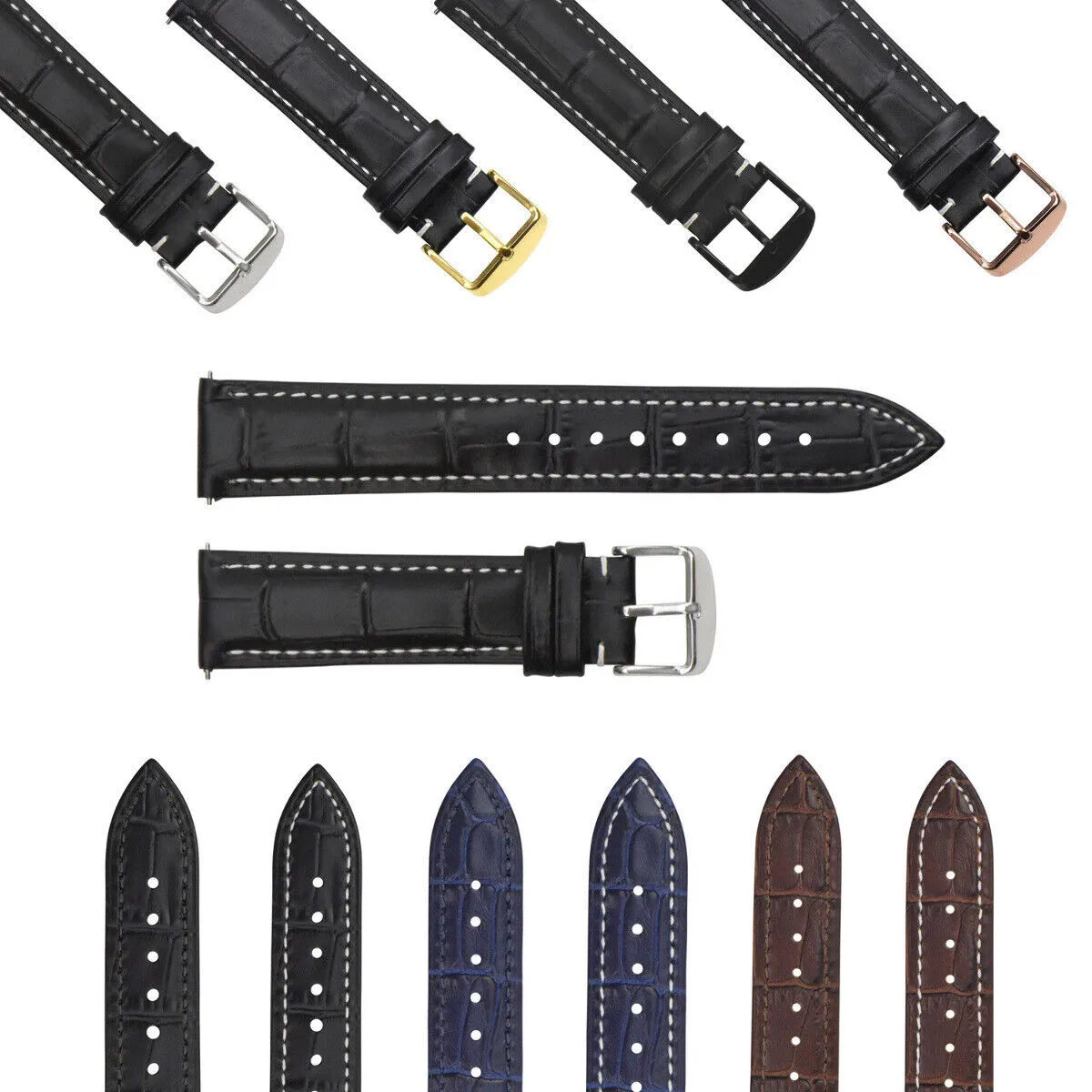 LEATHER WATCH BAND STRAP-QUICK RELEASE FOR SEIKO 5 KINETIC - 18MM