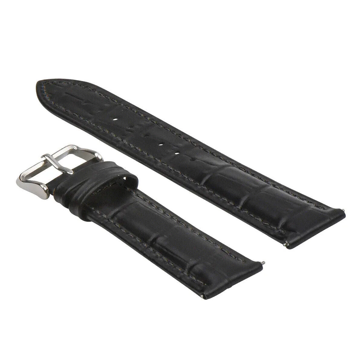 LEATHER WATCH BAND STRAP-QUICK RELEASE FOR SEIKO 5 KINETIC - 22MM