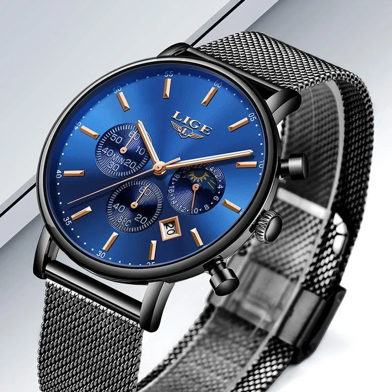 Lige Quartz Watch Analog Business Watch For Men & Women 9894