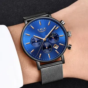 Lige Quartz Watch Analog Business Watch For Men & Women 9894