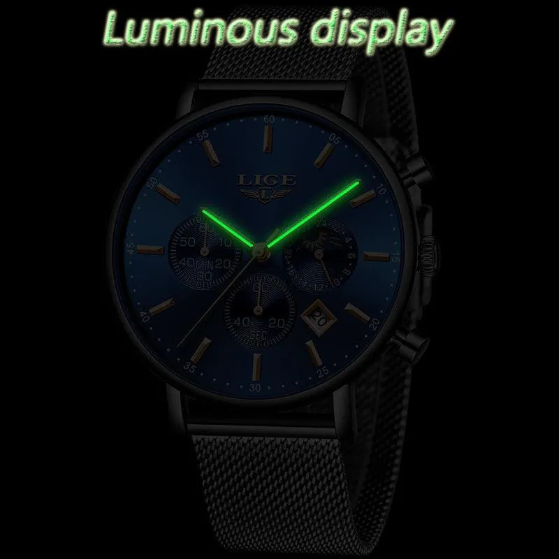 Lige Quartz Watch Analog Business Watch For Men & Women 9894