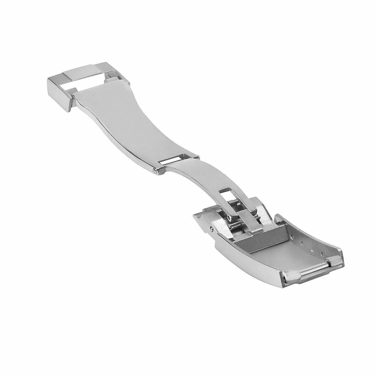 LOCK CLASP BUCKLE FOR ROLEX OYSTER WATCH BAND SHINY CENTER MATTE 3 SIDE STEEL