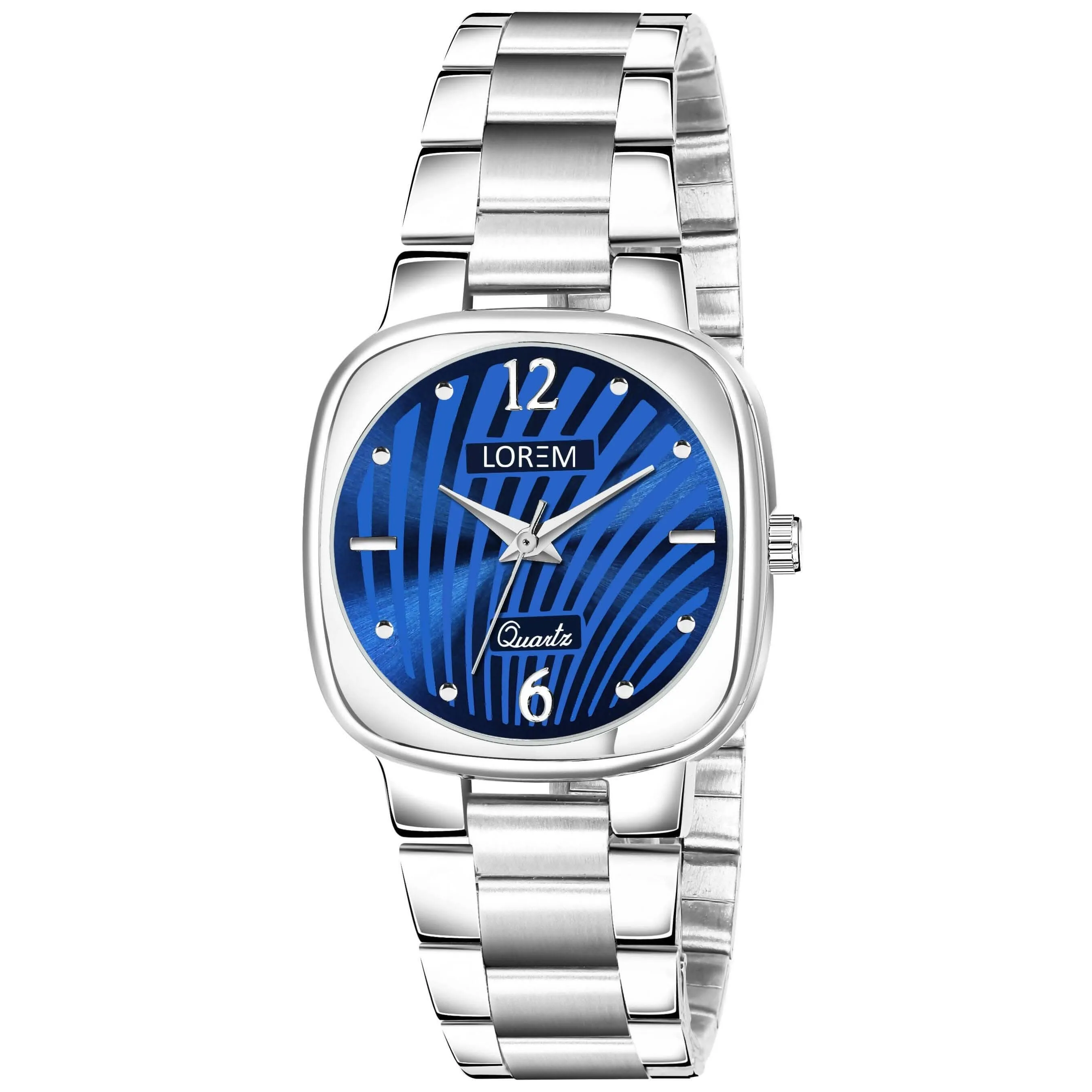 LOREM Blue Abstract Floral Analog Watch For Women LR307