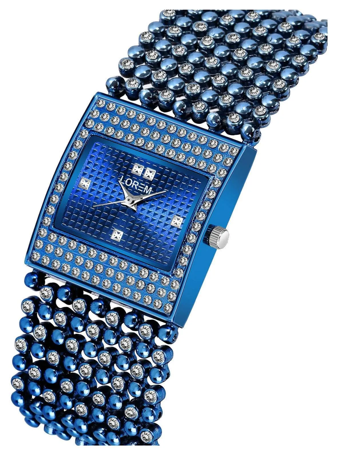 LOREM Blue Square Braclet Analog Watch For Women LR290