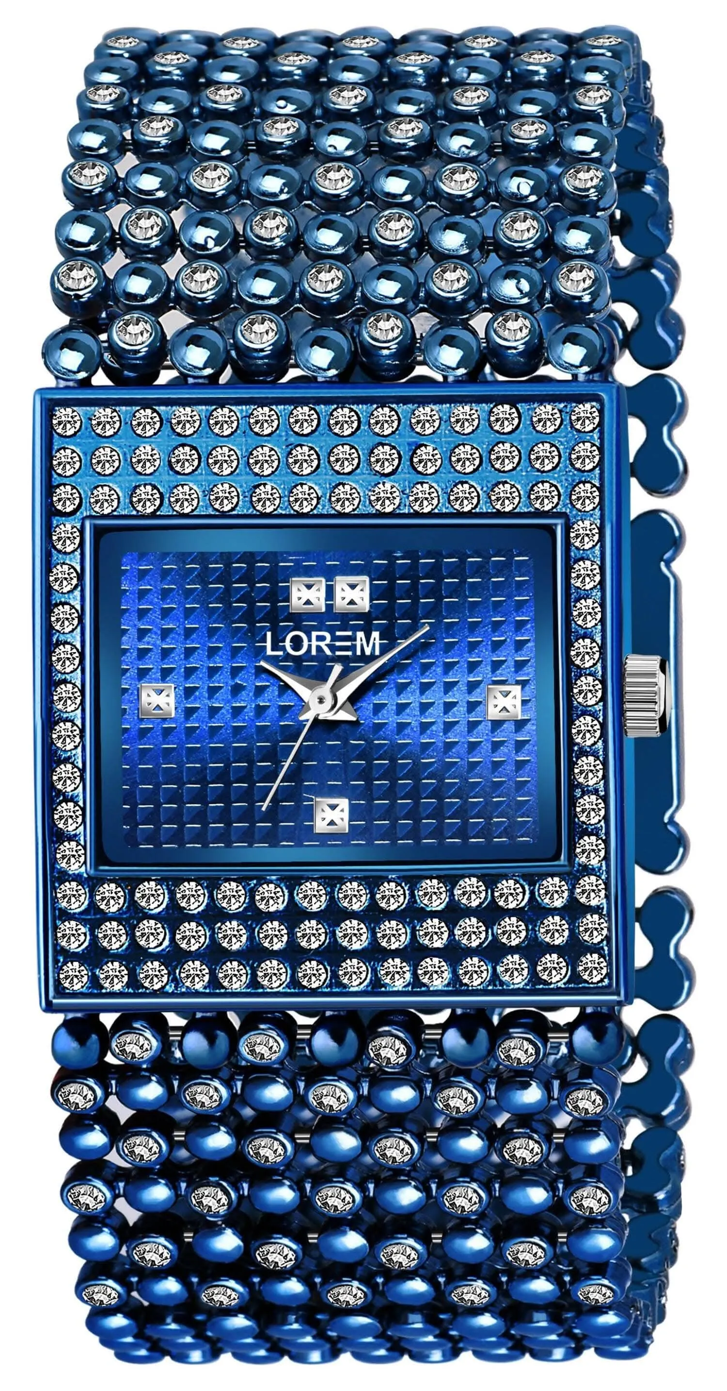 LOREM Blue Square Braclet Analog Watch For Women LR290