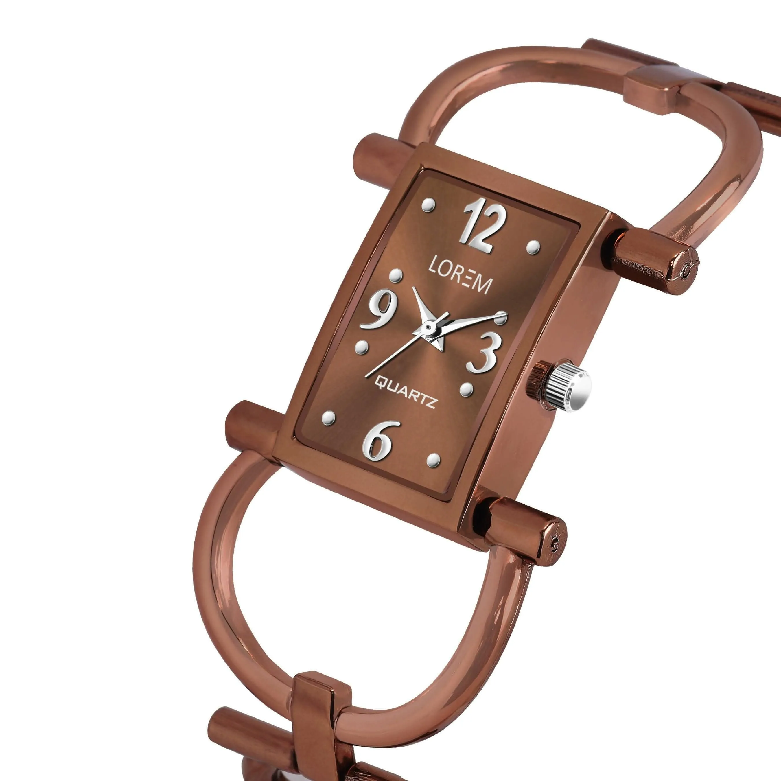 LOREM Chocolate Trending Square Braclet Analog Watch For Women LR295