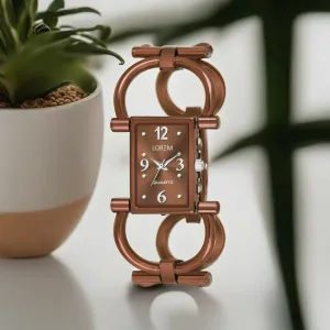 LOREM Chocolate Trending Square Braclet Analog Watch For Women LR295