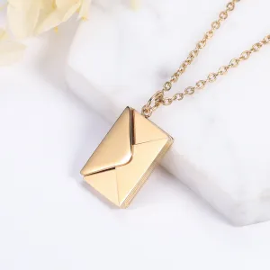 Love Letter Envelope Pendant Necklace Customized Stainless Steel Jewelry Confession Love You for Valentine Day Mother Day Gift