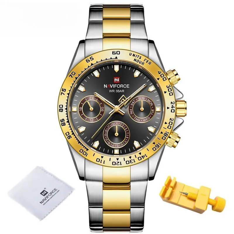 Luxury Brand Mens Business Watches With Date Classic Steel Band Waterproof Quartz Wrist watch