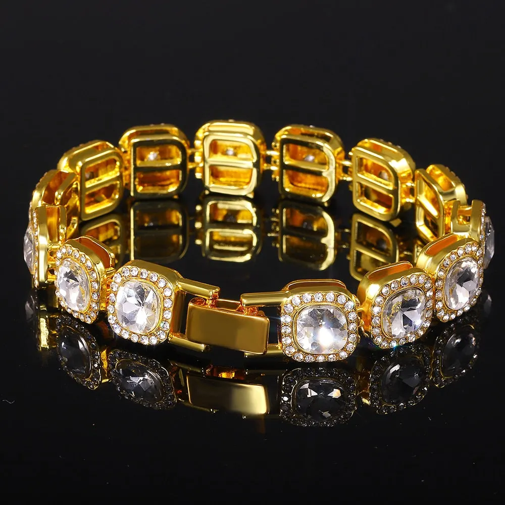 Luxury Iced Out Watches for Women Gold Watch Sliver Chain Bracelet Necklace