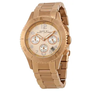 Marc by Marc Jacobs Rock Champagne Dial Chronograph Rose Gold Tone Stainless Steel Unisex Watch MBM3156