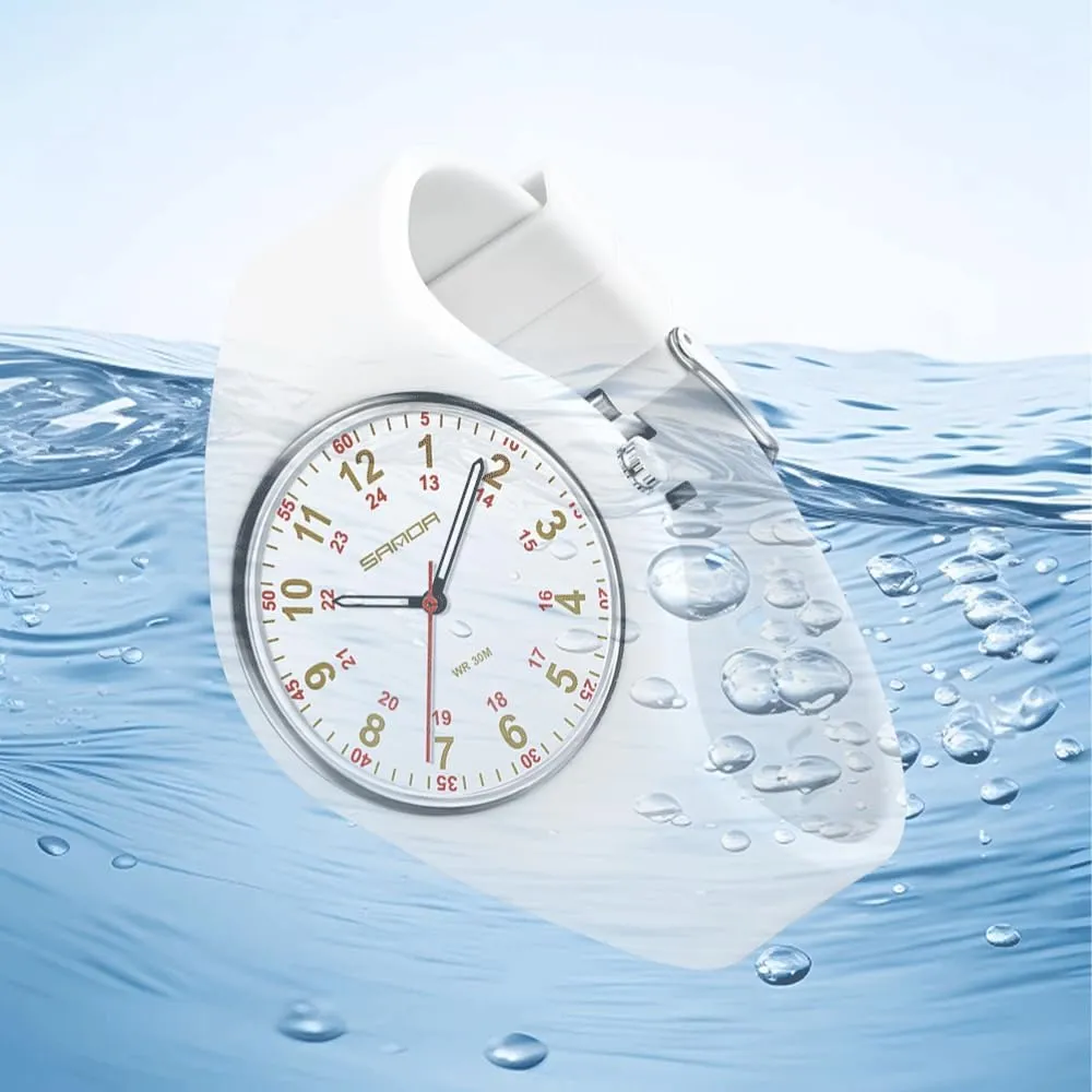 MASTOP Nurse Doctor Student Watch for Women and Men Fashion Waterproof Sports Watch with Easy-to-Read Luminous Dial 24-Hour Format Soft Silicone Strap