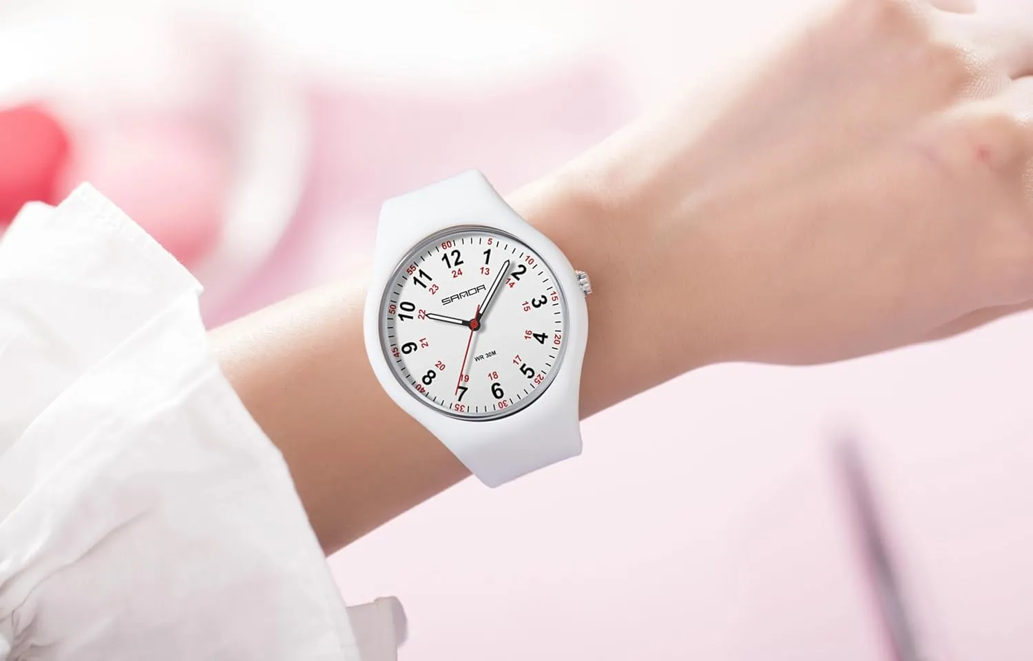 MASTOP Nurse Doctor Student Watch for Women and Men Fashion Waterproof Sports Watch with Easy-to-Read Luminous Dial 24-Hour Format Soft Silicone Strap