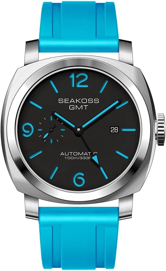 Mens 45mm GMT 10ATM Diving Automatic Mechanical Watch Seagull 2557 Movement Luminous Calendar Hardness Sapphire Wristwatch