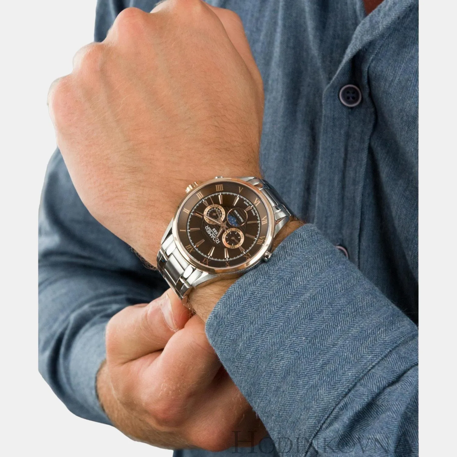 Men's Brown Stainless Steel Chronograph Watch 508821 47 63 50
